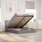 Preview: ARDEBO.de - Ottomanische Bett mit Matratze & LEDs Taupe 140x190 cm Stoff