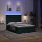 Preview: Ottoman-Bett mit Matratzen & LEDs Dunkelgrün 140x190 cm Samt