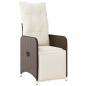 Preview: 7-tlg. Garten-Bistro-Set mit Kissen Braun Poly Rattan