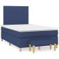 Preview: Boxspringbett mit Matratze Blau 120x190 cm Stoff
