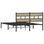 Preview: Metallbett ohne Matratze Sonoma-Eiche 140x190 cm