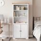 Preview: ARDEBO.de - B?cherregal BODO Wei? und Braun 82x40x173 cm Massivholz Kiefer