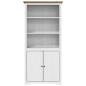 Preview: B?cherregal BODO Wei? und Braun 82x40x173 cm Massivholz Kiefer