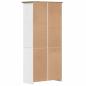 Preview: B?cherregal BODO Wei? und Braun 82x40x173 cm Massivholz Kiefer