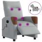 Preview: ARDEBO.de - Massagesessel Elektrisch Hellgrau Stoff