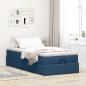 Preview: Ottoman-Bett mit Matratze Blau 80x200 cm Stoff