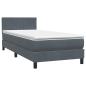 Preview: Boxspringbett mit Matratze & LED Dunkelgrau 80x220 cm Samt