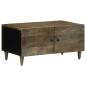 Preview: ARDEBO.de - Couchtisch Hellgrau 80x50x40 cm Massivholz Mango