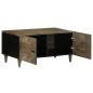 Preview: Couchtisch Hellgrau 80x50x40 cm Massivholz Mango