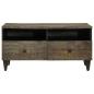 Preview: Couchtisch Hellgrau 80x54x40 cm Massivholz Mango