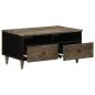 Preview: Couchtisch Hellgrau 80x54x40 cm Massivholz Mango