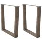 Preview: ARDEBO.de - Esstischbeine V-Form 2 Stück Naturstahl 80x(72-73,3) cm Stahl