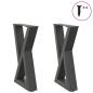 Preview: ARDEBO.de - Couchtischbeine 2 Stk. Anthrazit 38x(42-43,3) cm Stahl