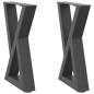 Preview: Couchtischbeine 2 Stk. Anthrazit 38x(42-43,3) cm Stahl