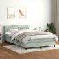 Preview: ARDEBO.de - Boxspringbett mit Matratze & LED Hellgrau 160x210 cm Samt