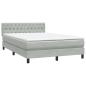 Preview: Boxspringbett mit Matratze & LED Hellgrau 160x210 cm Samt