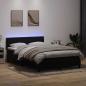 Preview: Boxspringbett mit Matratze & LED Schwarz 160x210 cm Samt