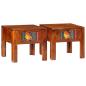 Preview: ARDEBO.de - Nachttisch 2 Stk. 40x40x36 cm Massivholz Akazie
