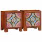 Preview: ARDEBO.de - Nachttisch 2 Stk. 40x30x45 cm Massivholz Akazie