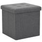 Preview: ARDEBO.de - Hocker mit Stauraum Dunkelgrau Leinenoptik