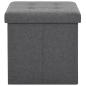 Preview: Hocker mit Stauraum Dunkelgrau Leinenoptik
