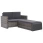 Preview: 2-tlg. Garten-Lounge-Set mit Auflagen Poly Rattan Grau