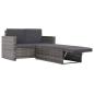 Preview: 2-tlg. Garten-Lounge-Set mit Auflagen Poly Rattan Grau