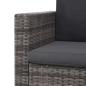 Preview: 2-tlg. Garten-Lounge-Set mit Auflagen Poly Rattan Grau