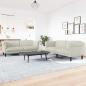 Preview: ARDEBO.de - 2-tlg. Sofagarnitur Creme Samt