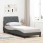 Preview: ARDEBO.de - Bettgestell ohne Matratze Dunkelgrau 90x190 cm Stoff
