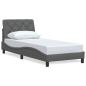 Preview: Bettgestell ohne Matratze Dunkelgrau 90x190 cm Stoff