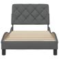 Preview: Bettgestell ohne Matratze Dunkelgrau 90x190 cm Stoff