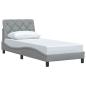 Preview: Bettgestell ohne Matratze Hellgrau 90x200 cm Stoff