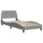 Preview: Bettgestell ohne Matratze Hellgrau 90x200 cm Stoff