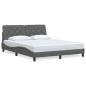 Preview: Bettgestell ohne Matratze Dunkelgrau 160x200 cm Stoff