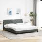 Preview: ARDEBO.de - Bettgestell ohne Matratze Dunkelgrau 180x200 cm Stoff