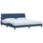 Preview: Bettgestell ohne Matratze Blau 200x200 cm Stoff