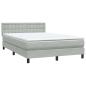Preview: Boxspringbett mit Matratze & LED Hellgrau 160x210 cm Samt
