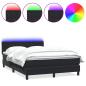 Preview: Boxspringbett mit Matratze & LED Schwarz 160x210 cm Samt