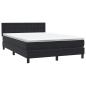 Preview: Boxspringbett mit Matratze & LED Schwarz 160x210 cm Samt