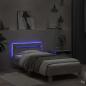 Preview: Bettgestell mit Kopfteil und LED-Leuchten Betongrau 90x190 cm