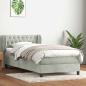 Preview: ARDEBO.de - Boxspringbett mit Matratze Hellgrau 80x210 cm Samt