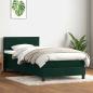 Preview: ARDEBO.de - Boxspringbett mit Matratze Dunkelgrün 80x220 cm Samt