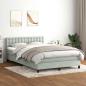 Preview: ARDEBO.de - Boxspringbett mit Matratze Hellgrau 160x210 cm Samt