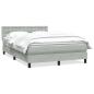 Preview: Boxspringbett mit Matratze Hellgrau 160x210 cm Samt
