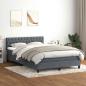 Preview: ARDEBO.de - Boxspringbett mit Matratze Dunkelgrau 160x210 cm Samt