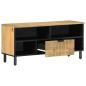 Preview: TV-Schrank Braun 100x33x46 cm Massivholz Mango