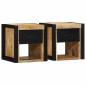 Preview: ARDEBO.de - Nachttische 2 Stk. 40x35x40 cm Raues Mango-Massivholz