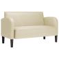 Preview: Zweisitzer-Sofa Creme 110 cm Kunstleder