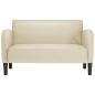 Preview: Zweisitzer-Sofa Creme 110 cm Kunstleder